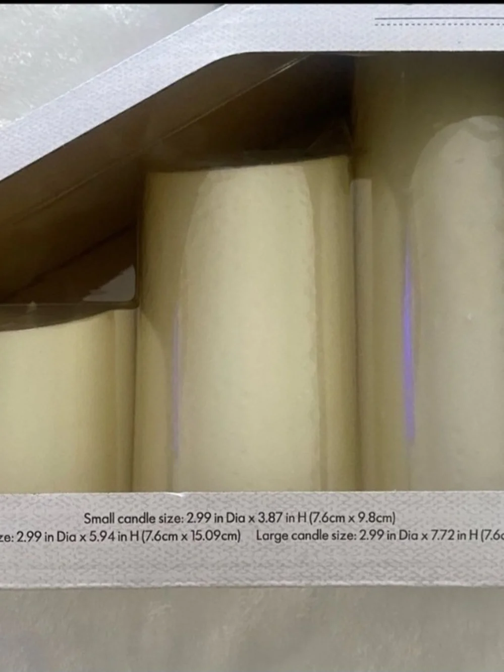LED Flameless Pillar Candles - Cream Set of 3